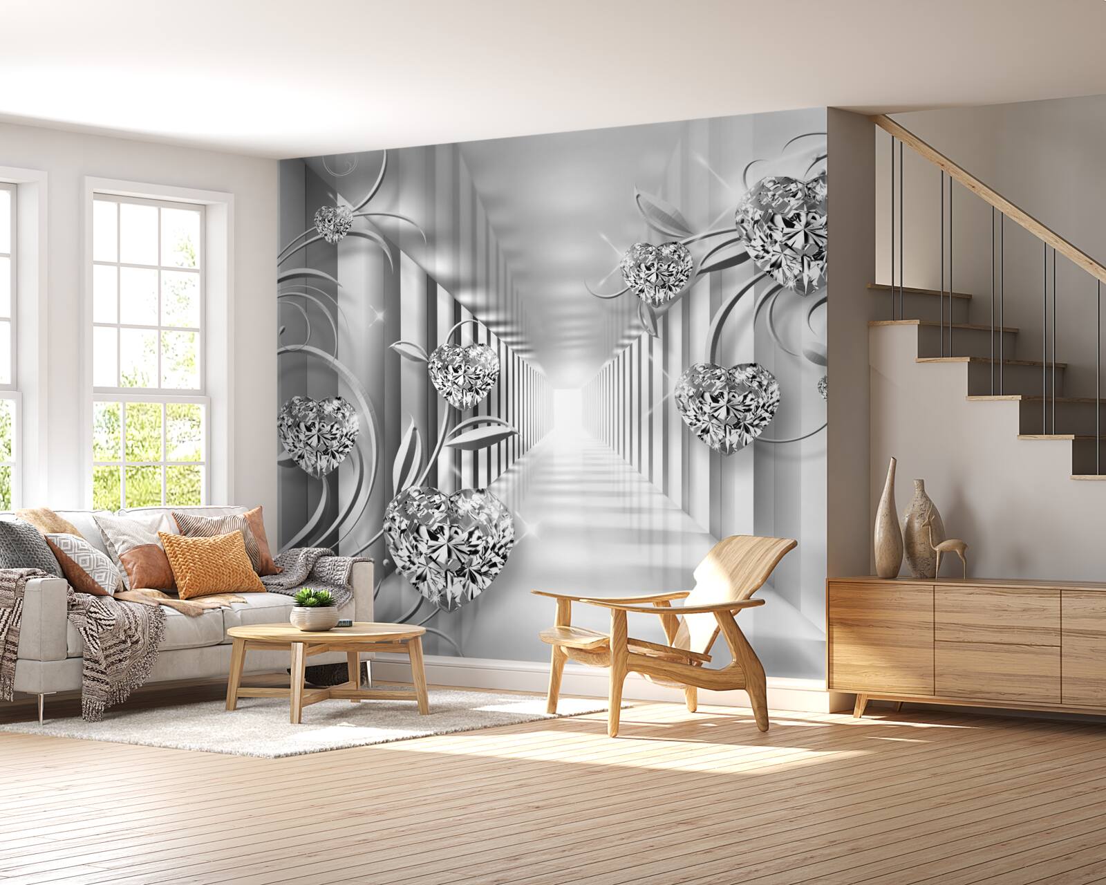 Фотошпалери срібні прикраси та колонада