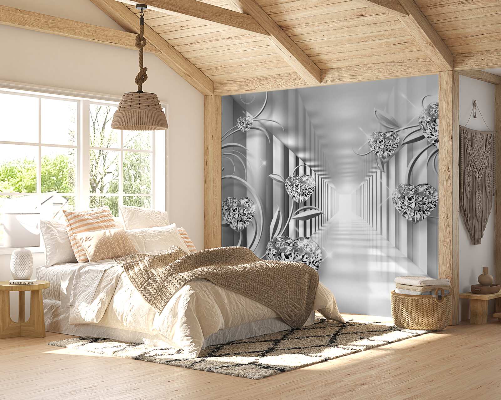 Фотошпалери срібні прикраси та колонада