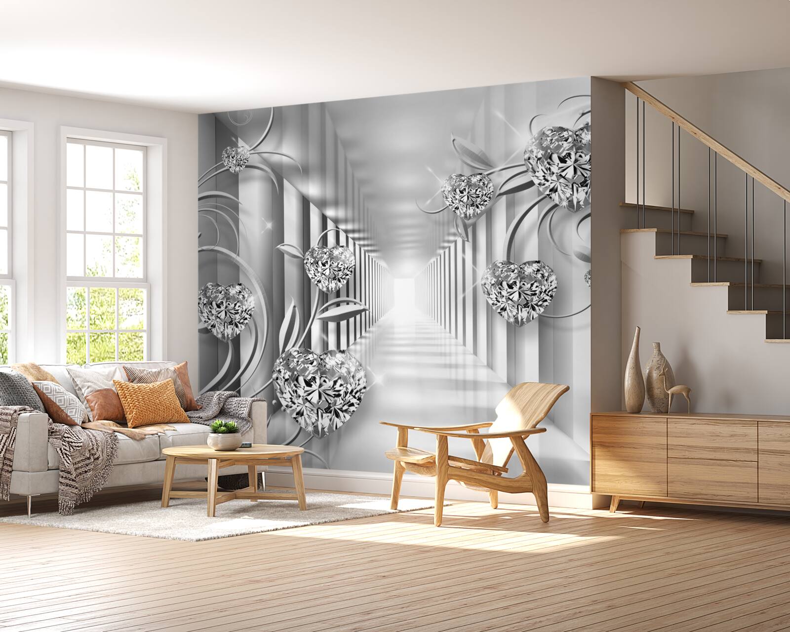 Фотошпалери срібні прикраси та колонада