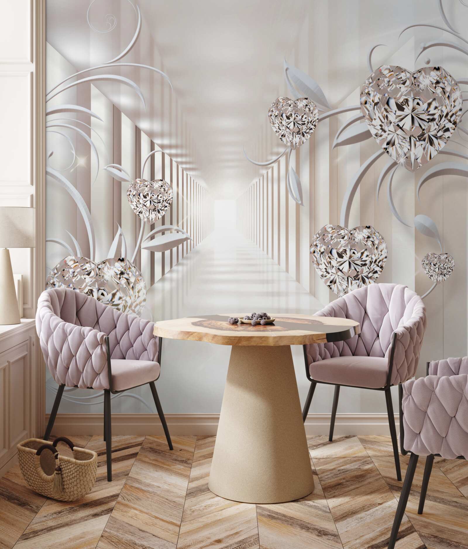 Фотошпалери нескінченний тунель абстракції та золотих прикрас