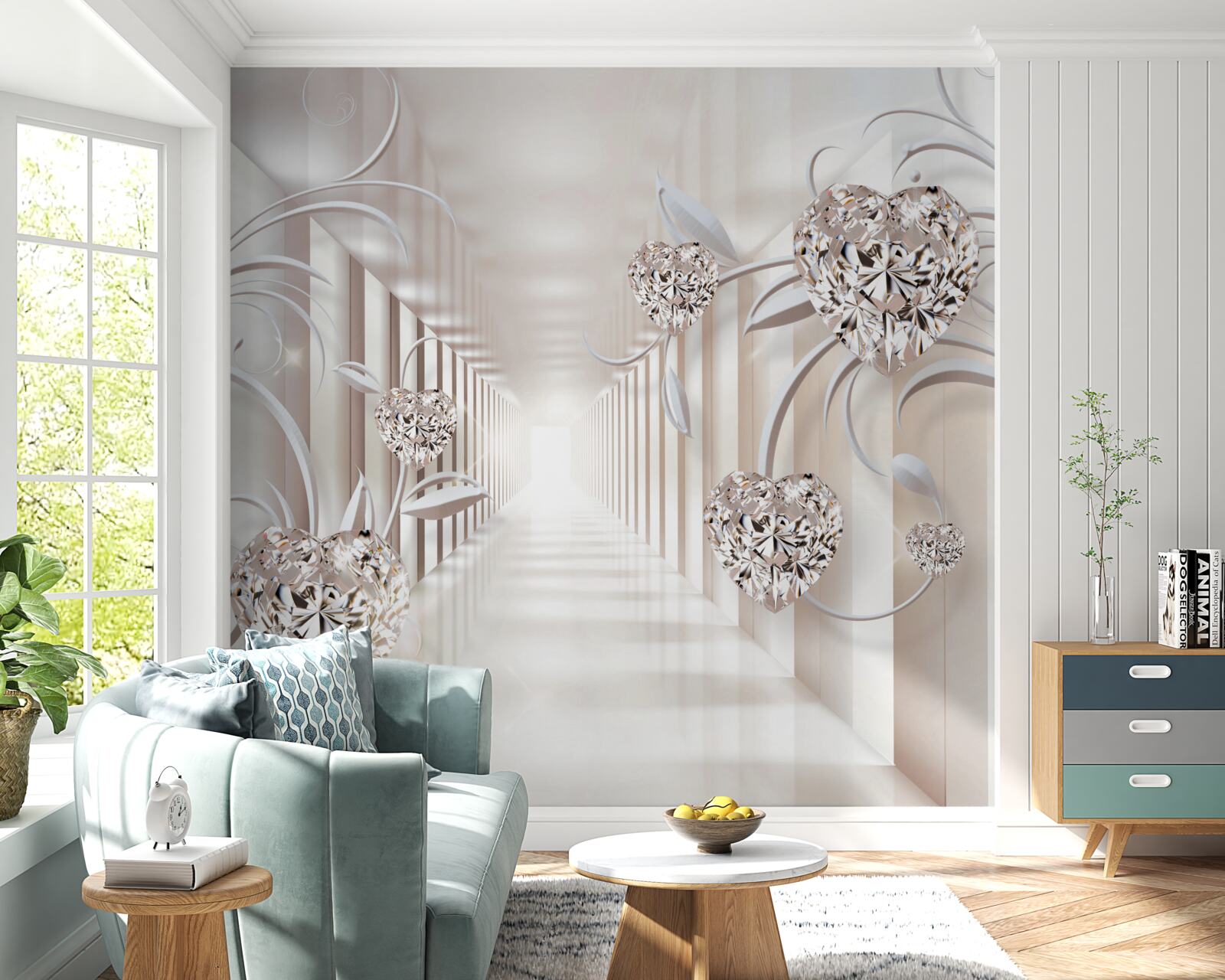 Фотошпалери нескінченний тунель абстракції та золотих прикрас