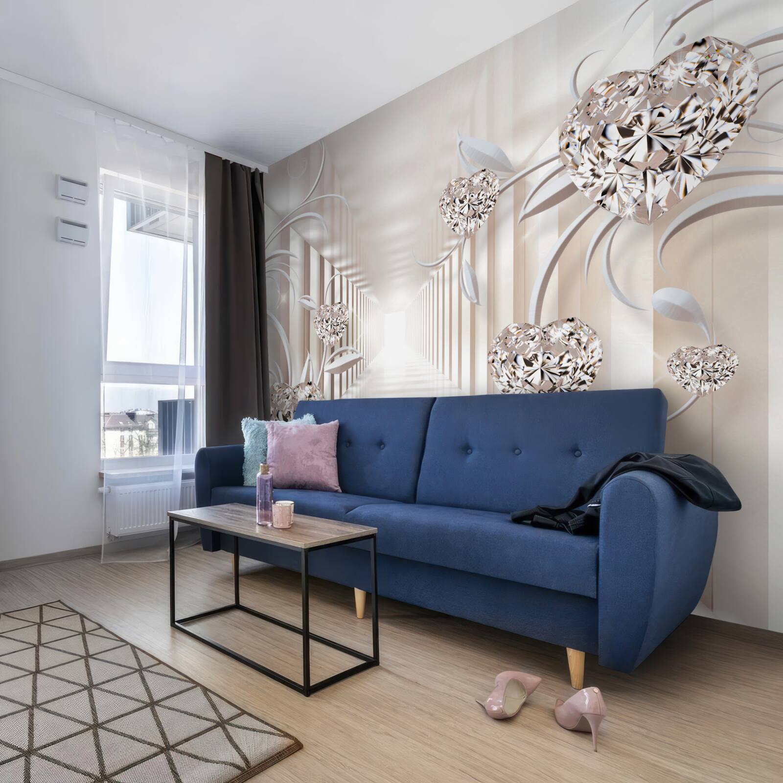 Фотошпалери нескінченний тунель абстракції та золотих прикрас