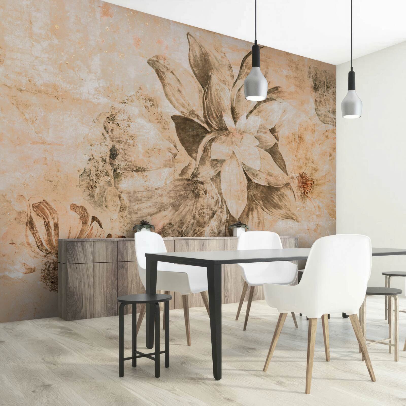 Фотошпалери пончиковий отвір на коричневій основі