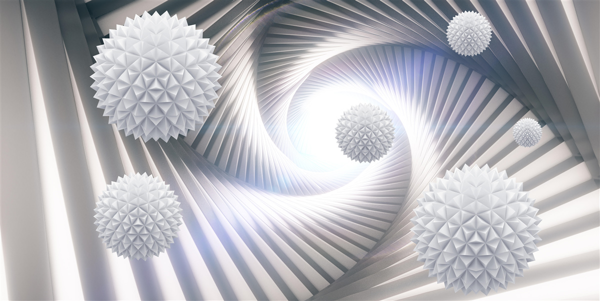 Фотошпалери мереживний вихор ступінчастих білих кульок