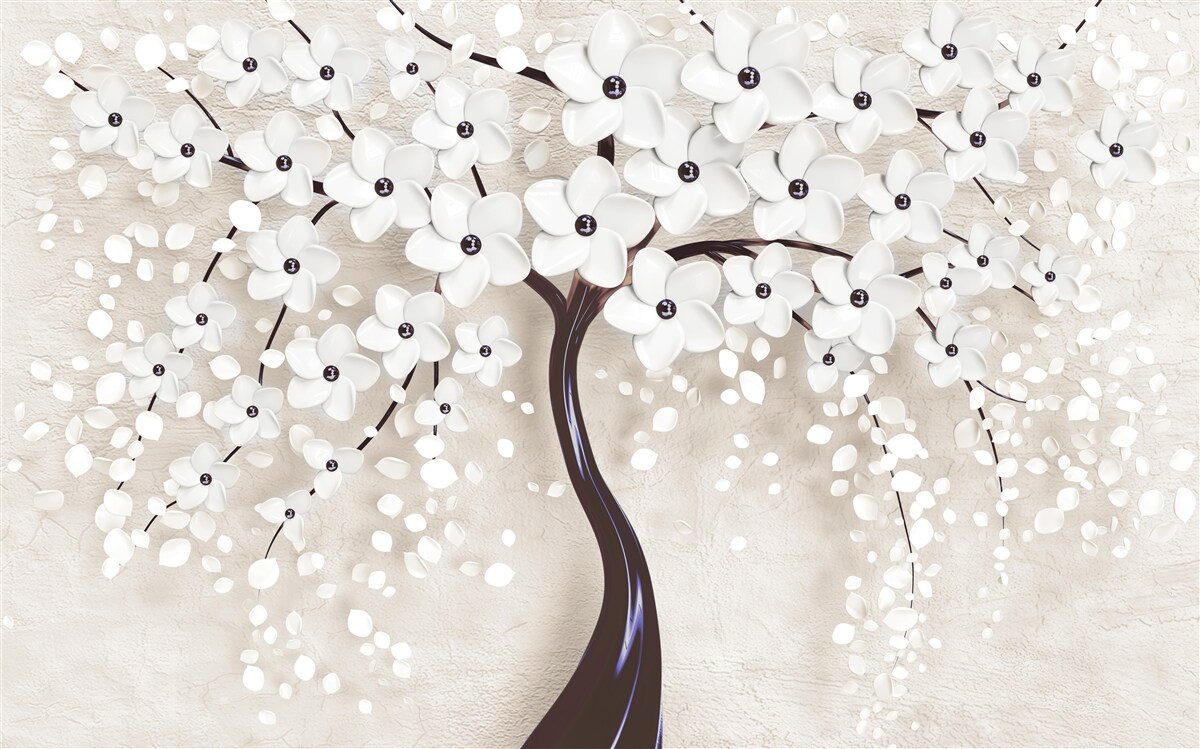 Фотошпалери розкішне біле дерево в розквіті сил