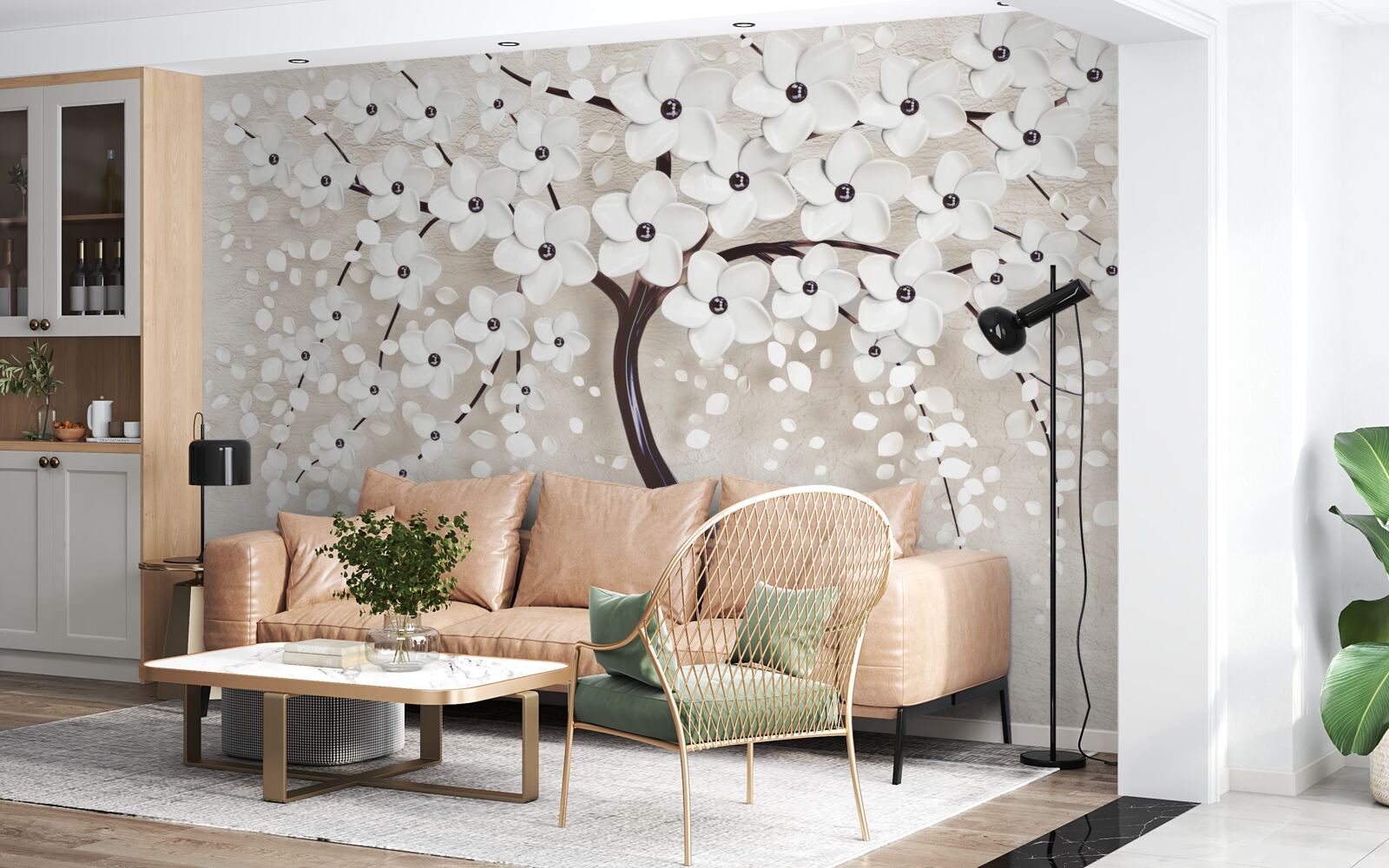 Фотошпалери розкішне біле дерево в розквіті сил