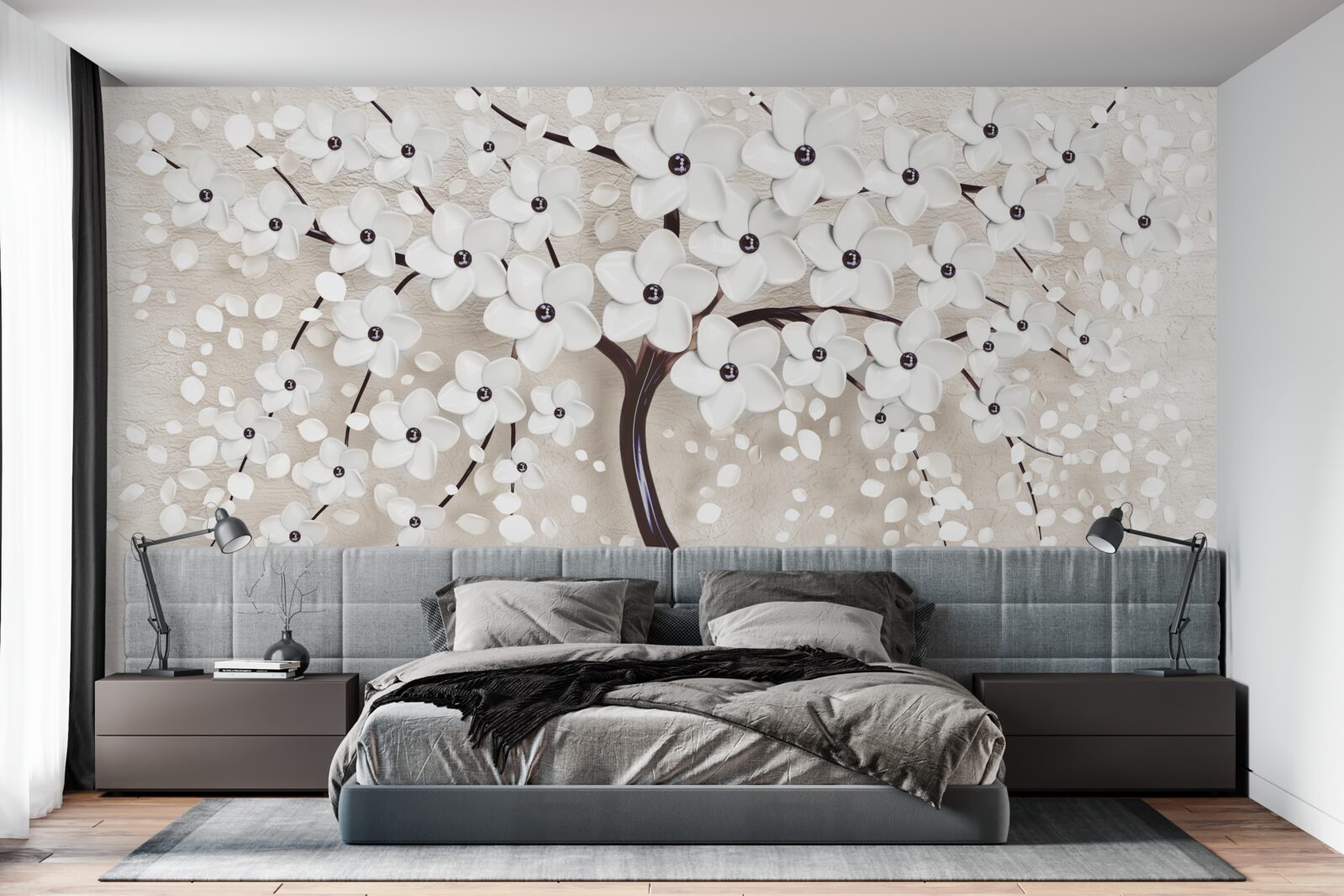 Фотошпалери розкішне біле дерево в розквіті сил