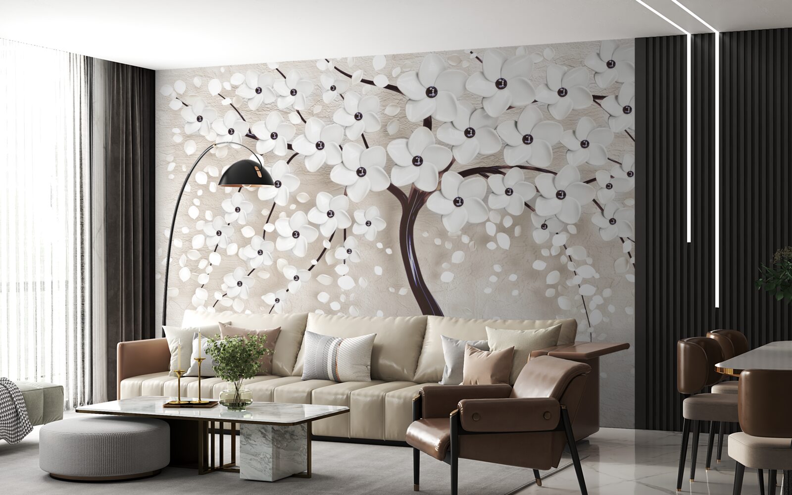 Фотошпалери розкішне біле дерево в розквіті сил