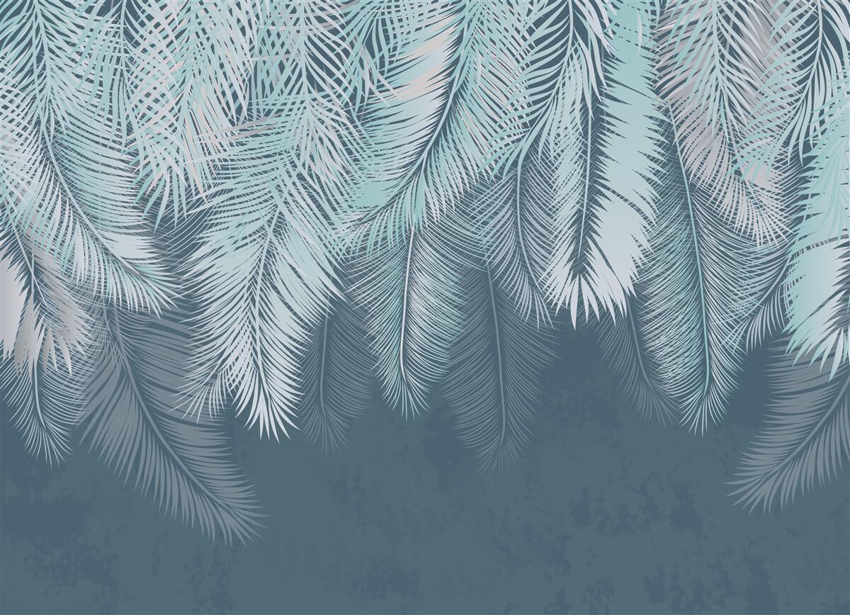 Фотошпалери листя світло-зелене з кінчиками, спрямованими вниз