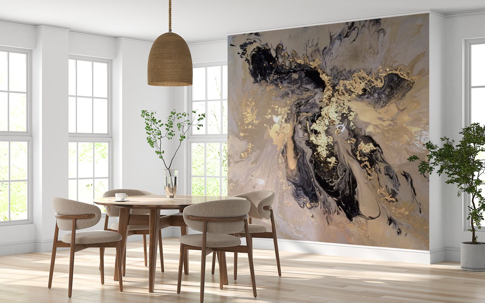 Фотошпалери дзеркальне відображення темних хмар на поверхні води