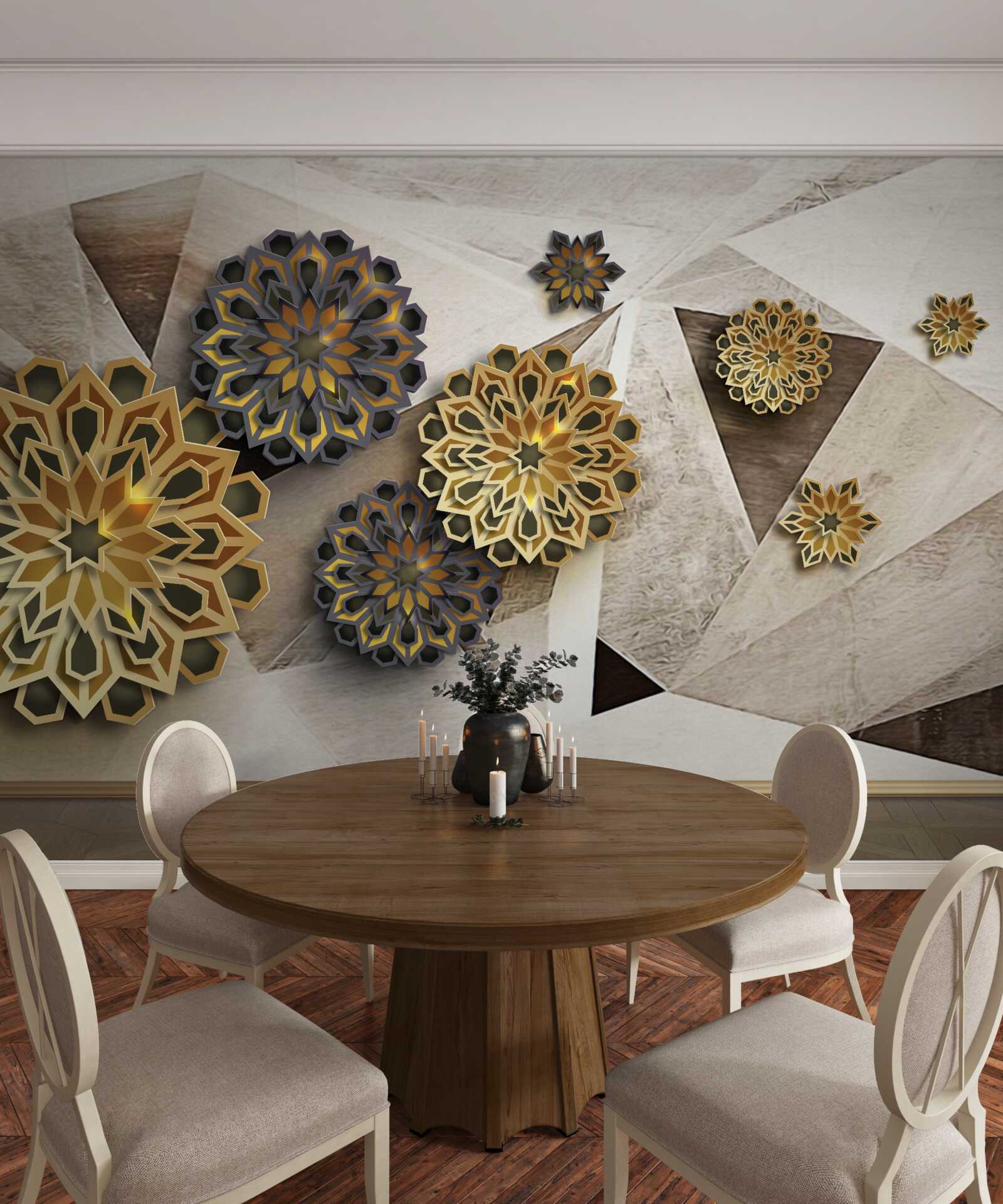 Фотошпалери об'ємні квіткові абстракції