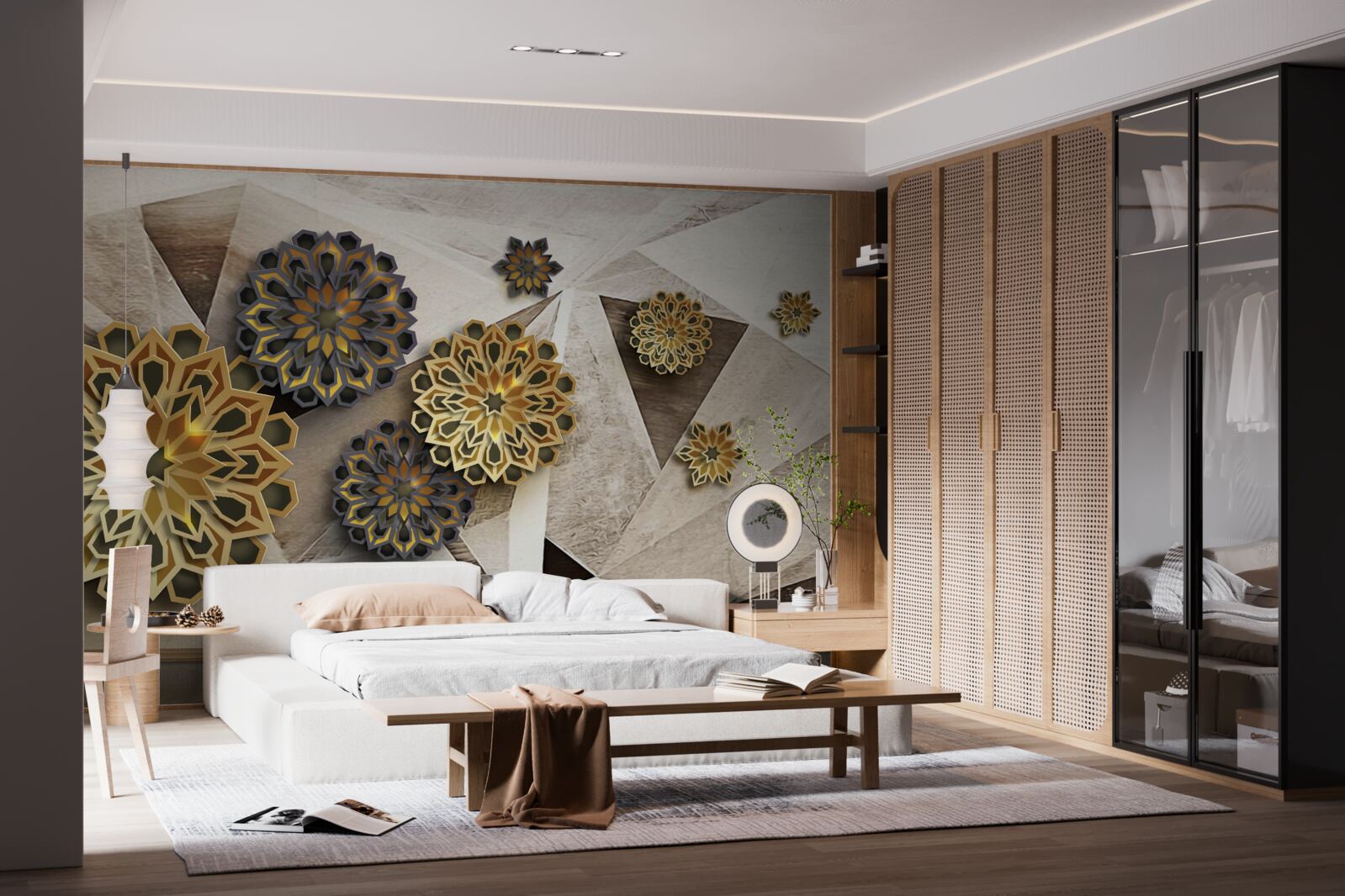 Фотошпалери об'ємні квіткові абстракції