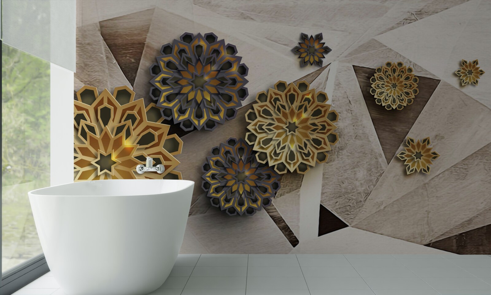 Фотошпалери об'ємні квіткові абстракції