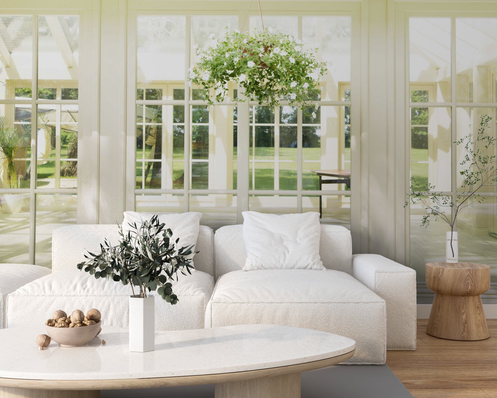 Фотошпалери інтер'єр заміського будинку в світлих тонах