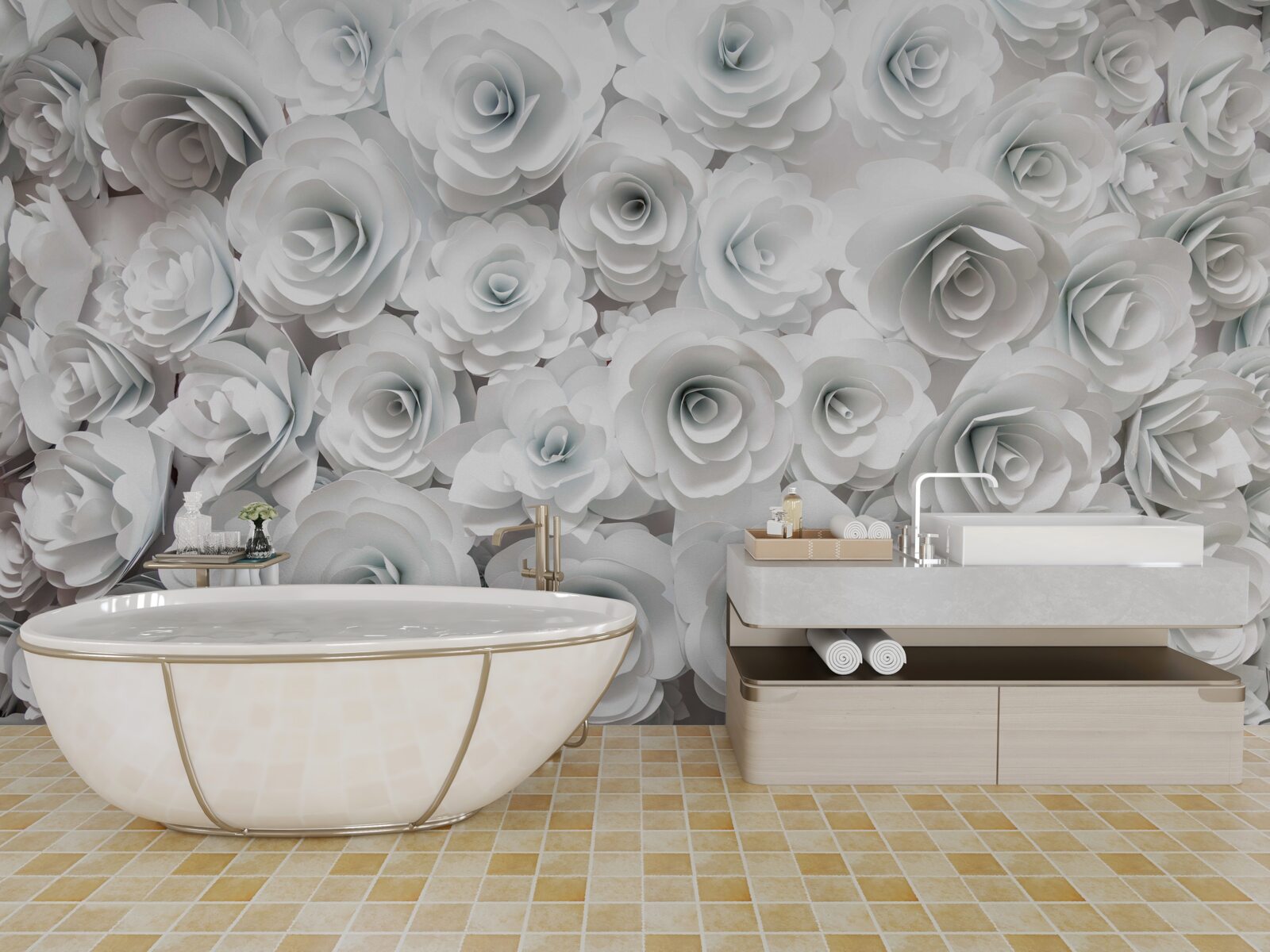 Фотошпалери композиція з яскравих квітів