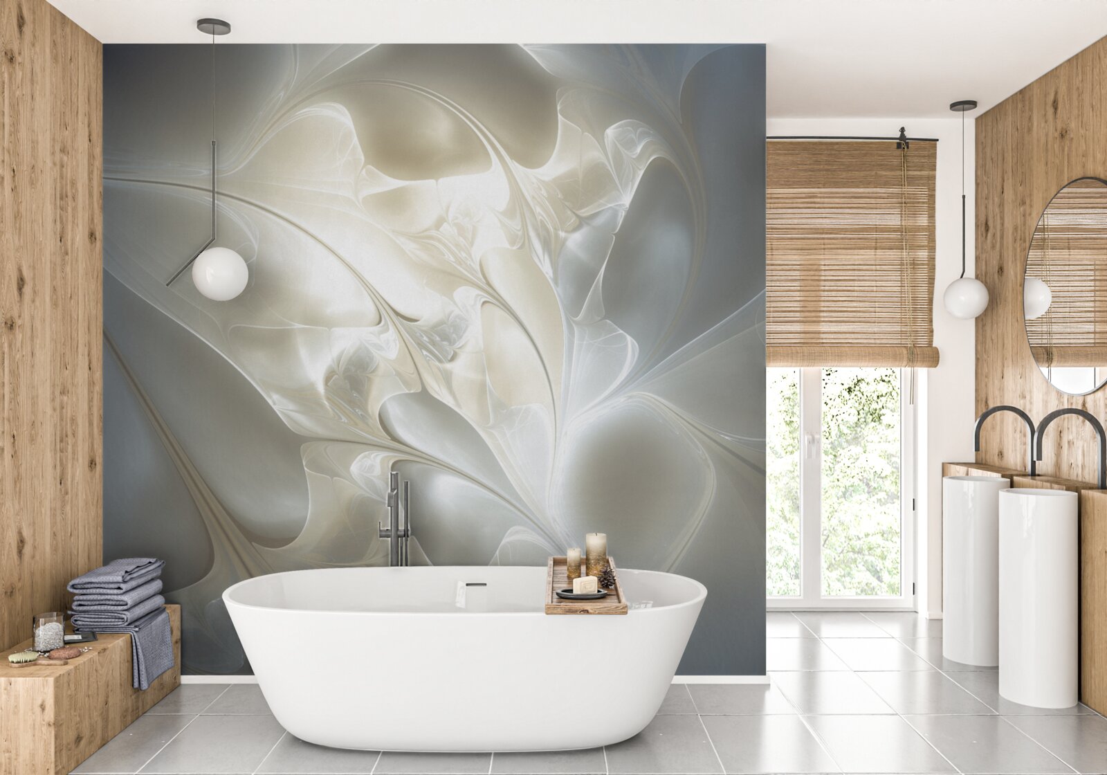 Фотошпалери промені світла крізь пелюстки квітів