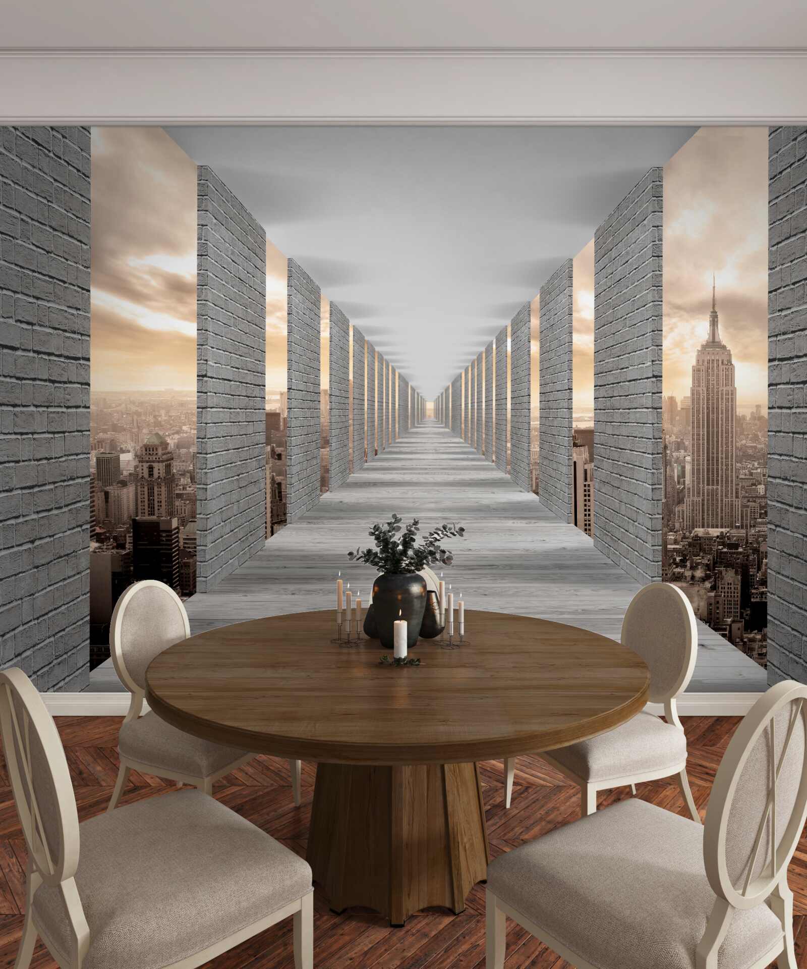 Фотошпалери тривимірний тунель, що зникає вдалині