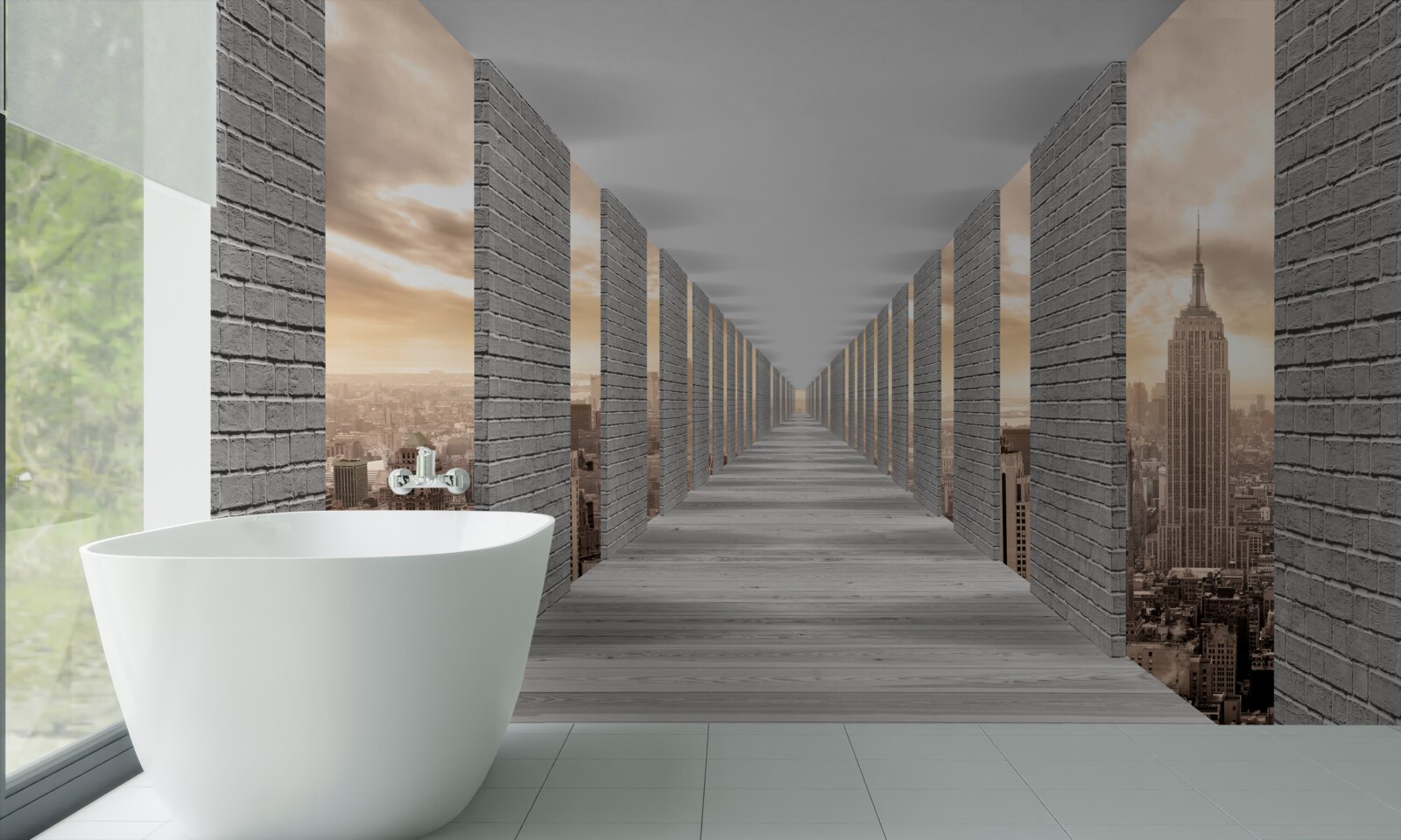 Фотошпалери тривимірний тунель, що зникає вдалині