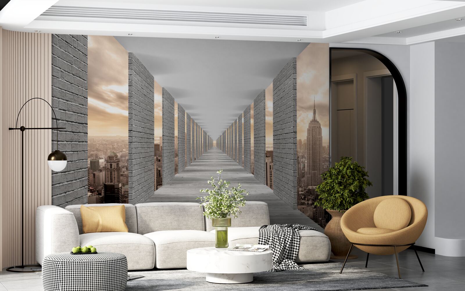 Фотошпалери тривимірний тунель, що зникає вдалині