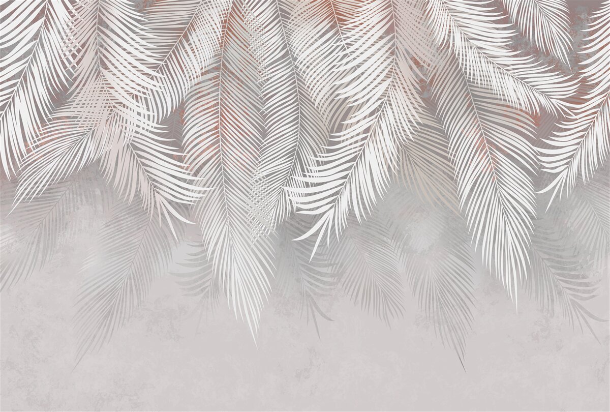 Фотошпалери світло-коричневий колір пальмових гілок