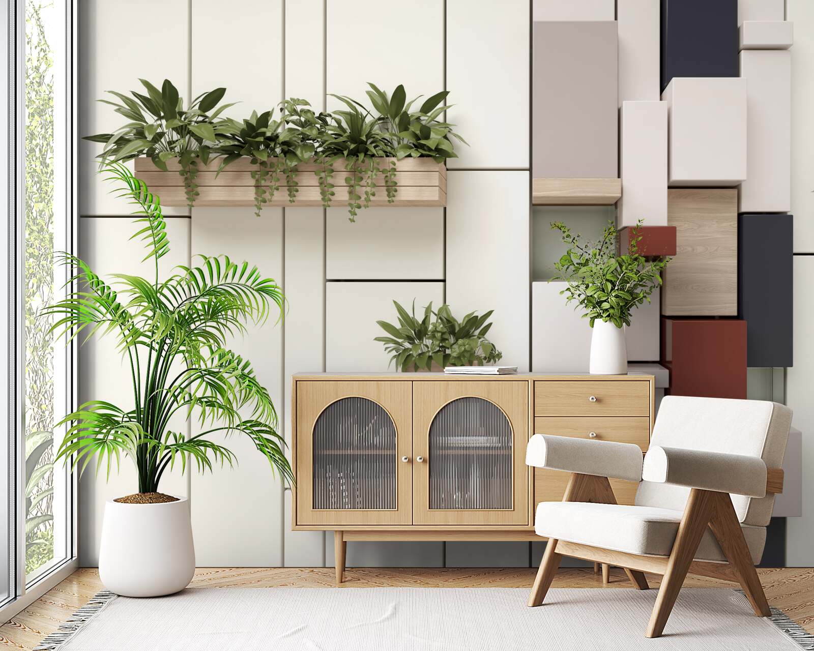 Фотошпалери зелені рослини в горщиках