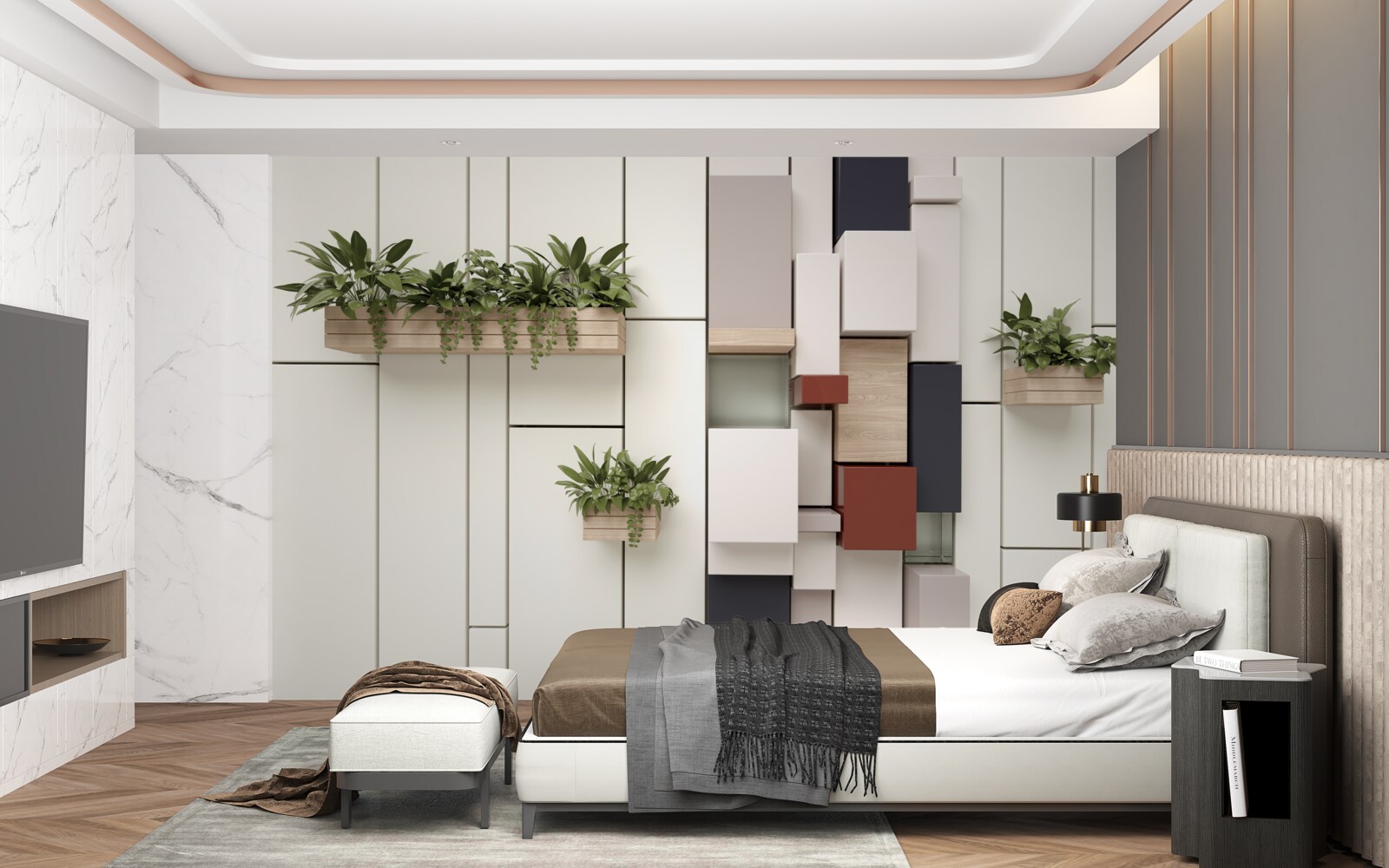 Фотошпалери зелені рослини в горщиках