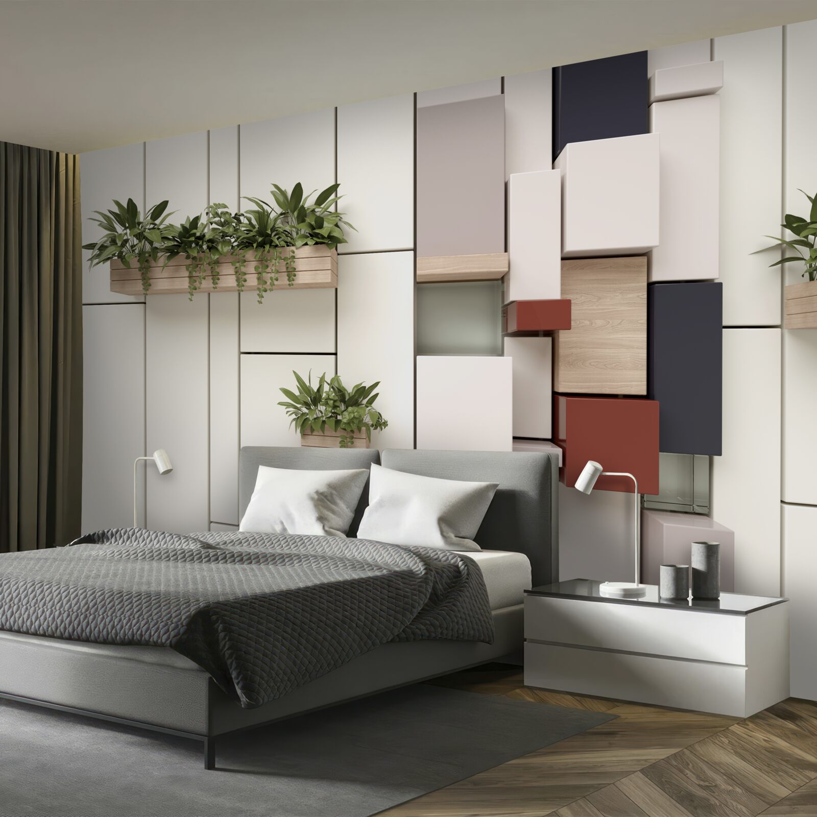 Фотошпалери зелені рослини в горщиках