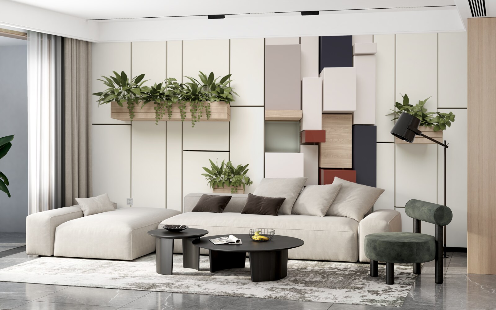 Фотошпалери зелені рослини в горщиках