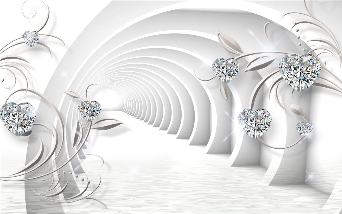 Фотошпалери нескінченний коридор, оповитий білосніжною чистотою