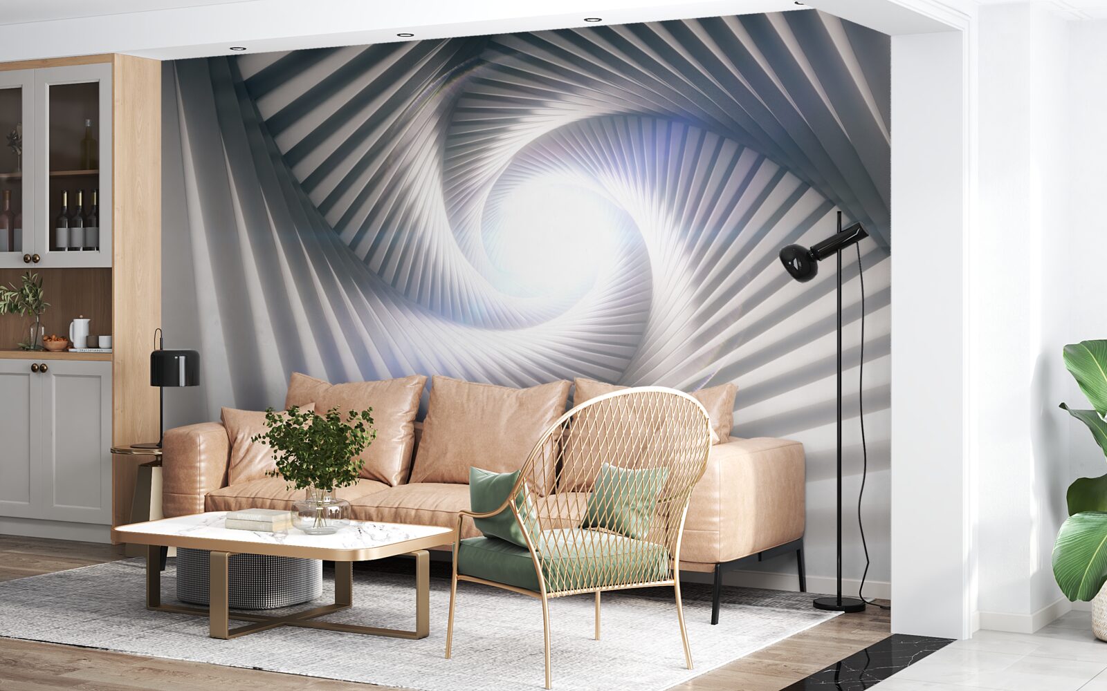 Фотошпалери воронка, яка постійно зростає, має сірий колір