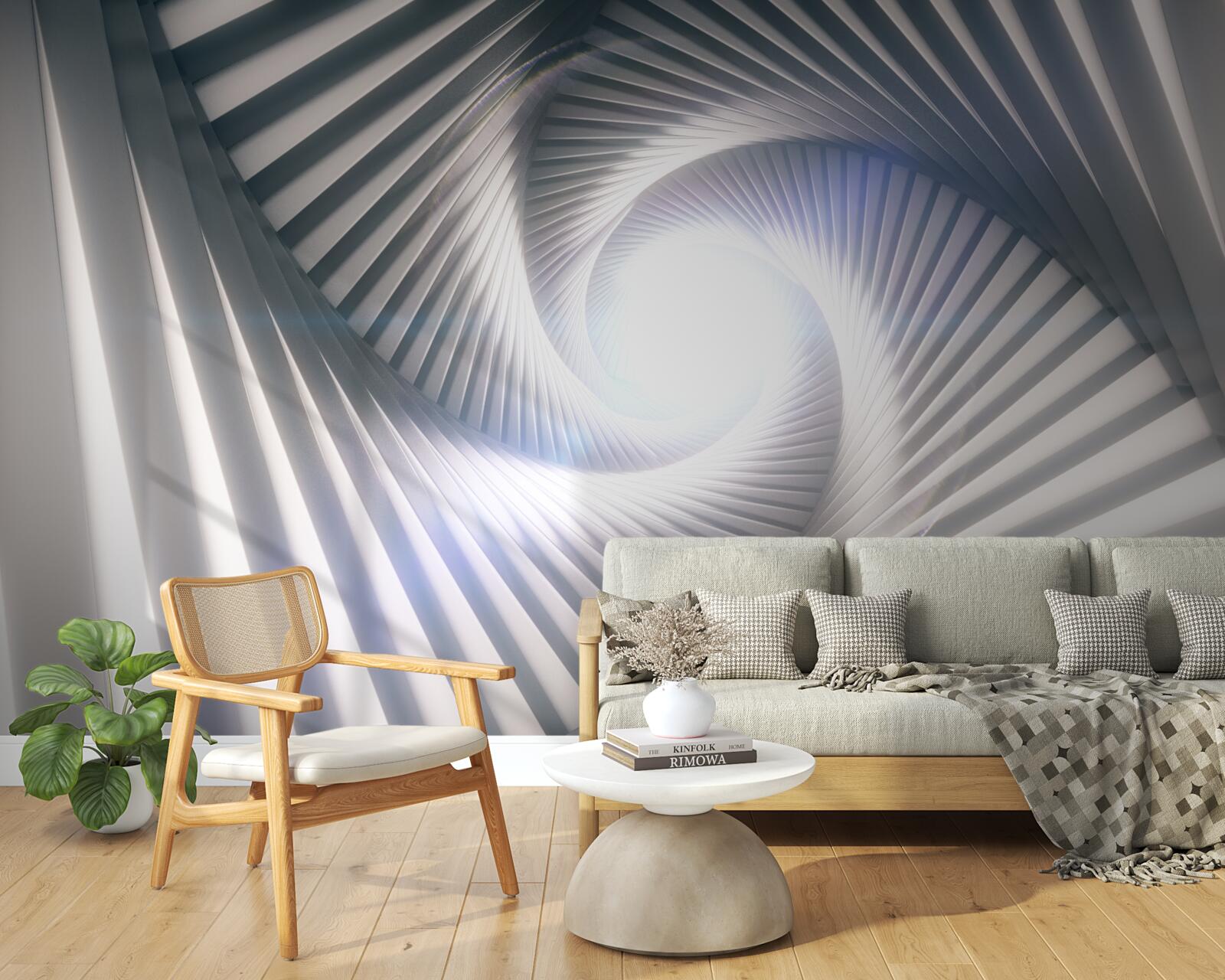 Фотошпалери воронка, яка постійно зростає, має сірий колір