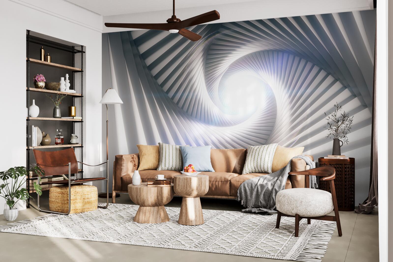 Фотошпалери воронка, яка постійно зростає, має сірий колір