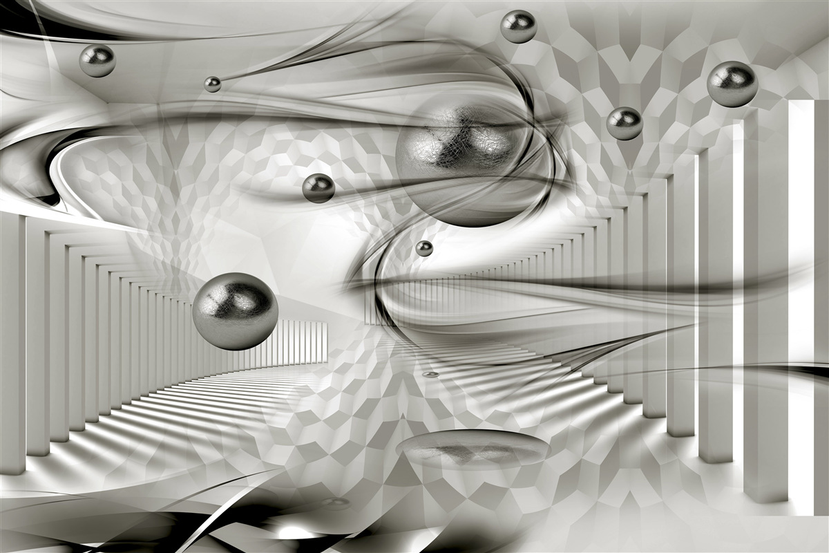 Фотошпалери різноманітна геометрія у відтінках сірого