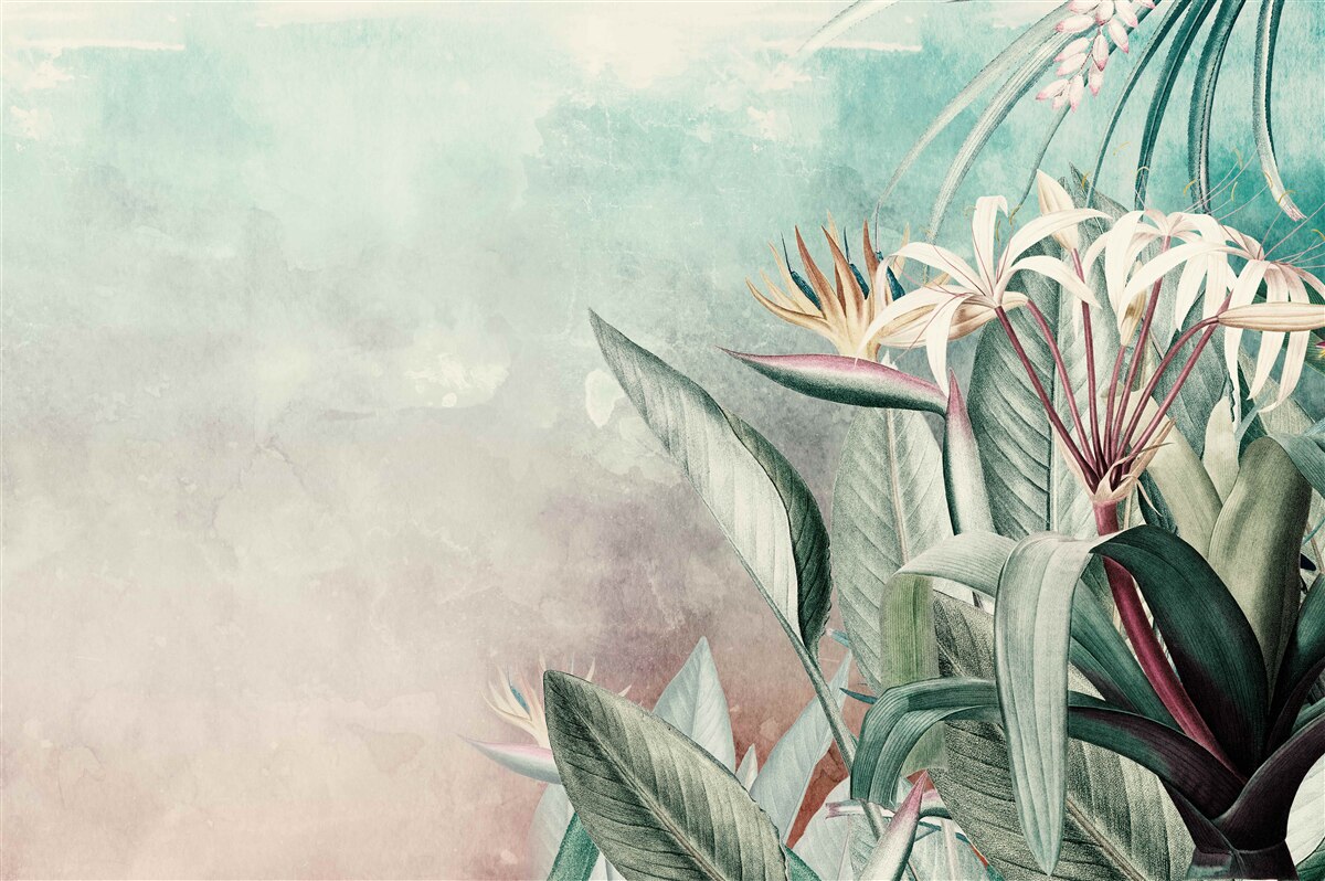 Фотошпалери модний зелений лист