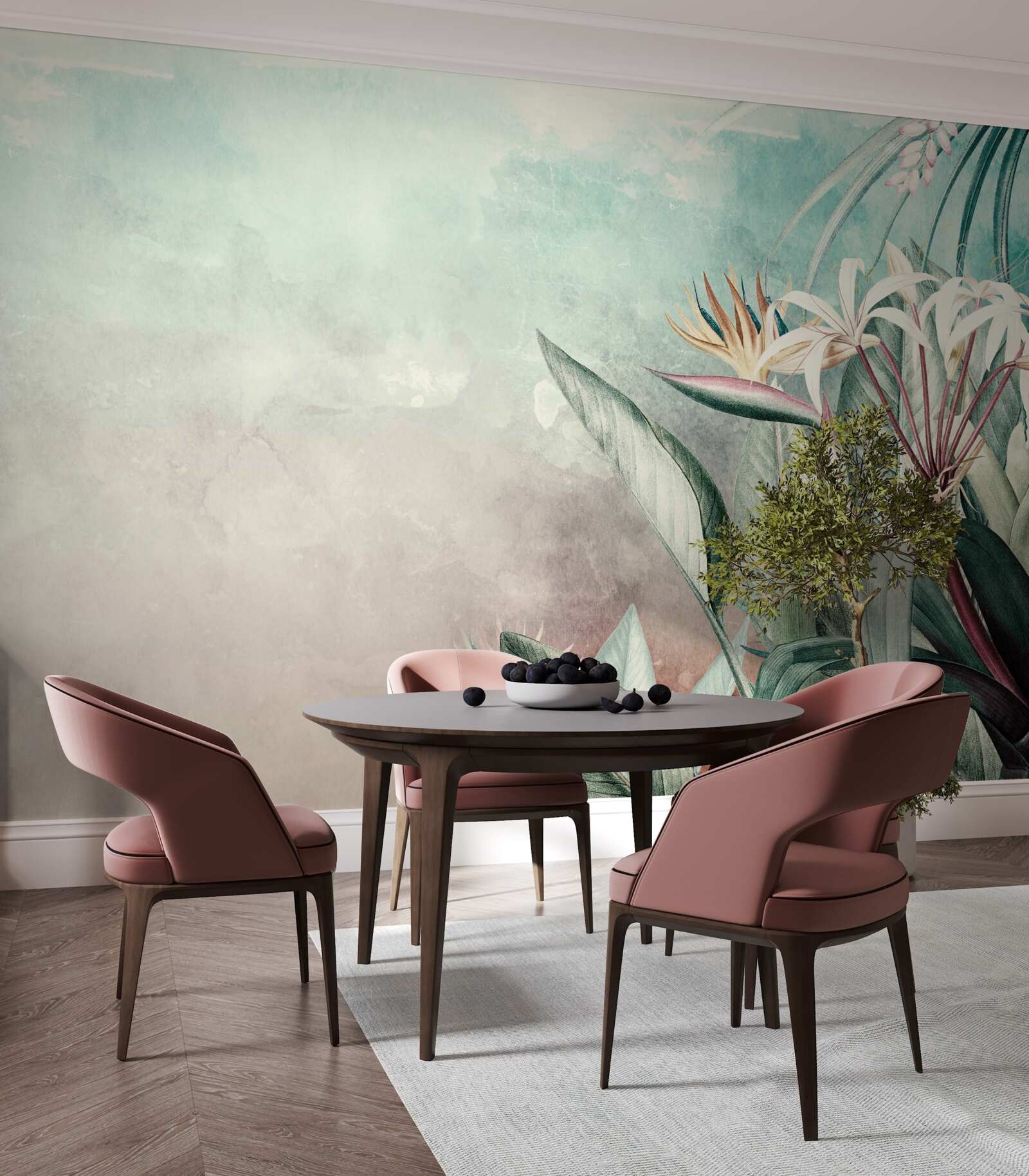 Фотошпалери модний зелений лист