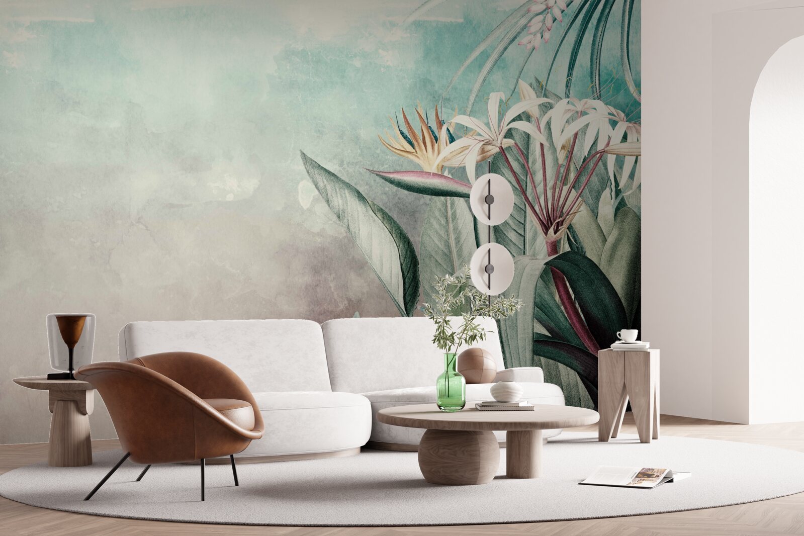 Фотошпалери модний зелений лист