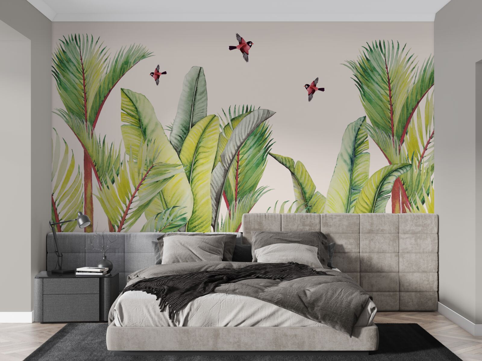 Фотошпалери зелень під крилами птахів