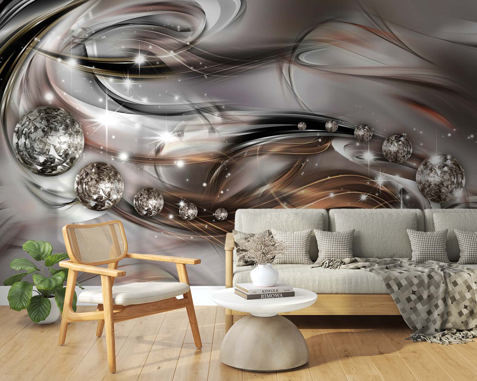 Фотошпалери дизайн з кристалами у векторному форматі