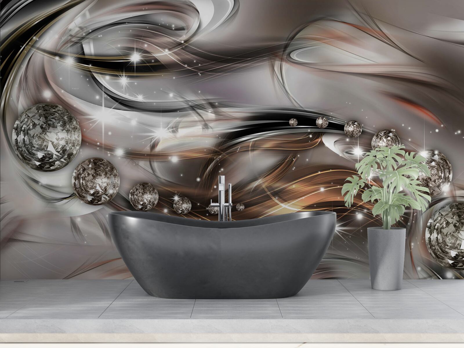 Фотошпалери дизайн з кристалами у векторному форматі