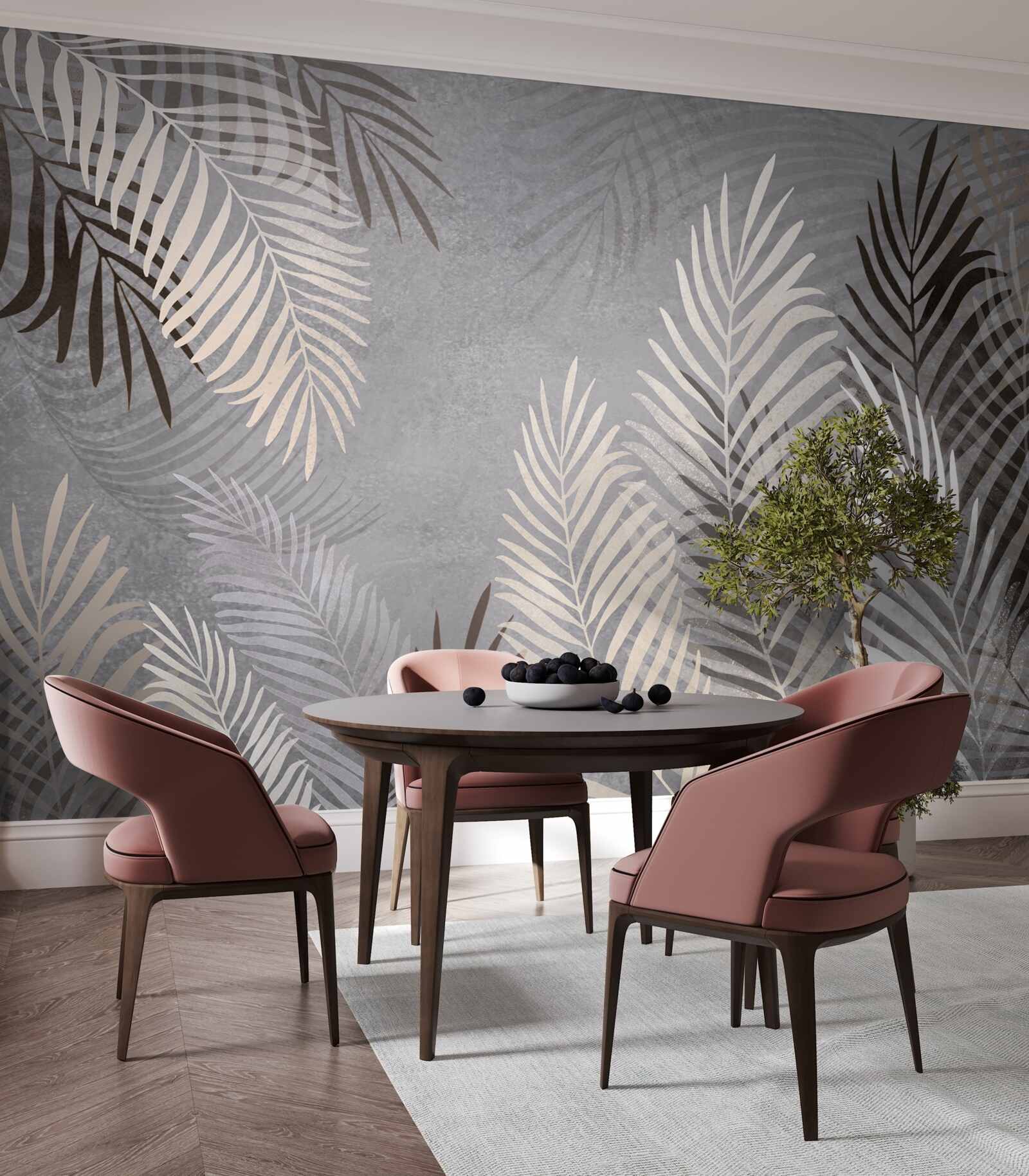 Фотошпалери великі тонкі листки білі