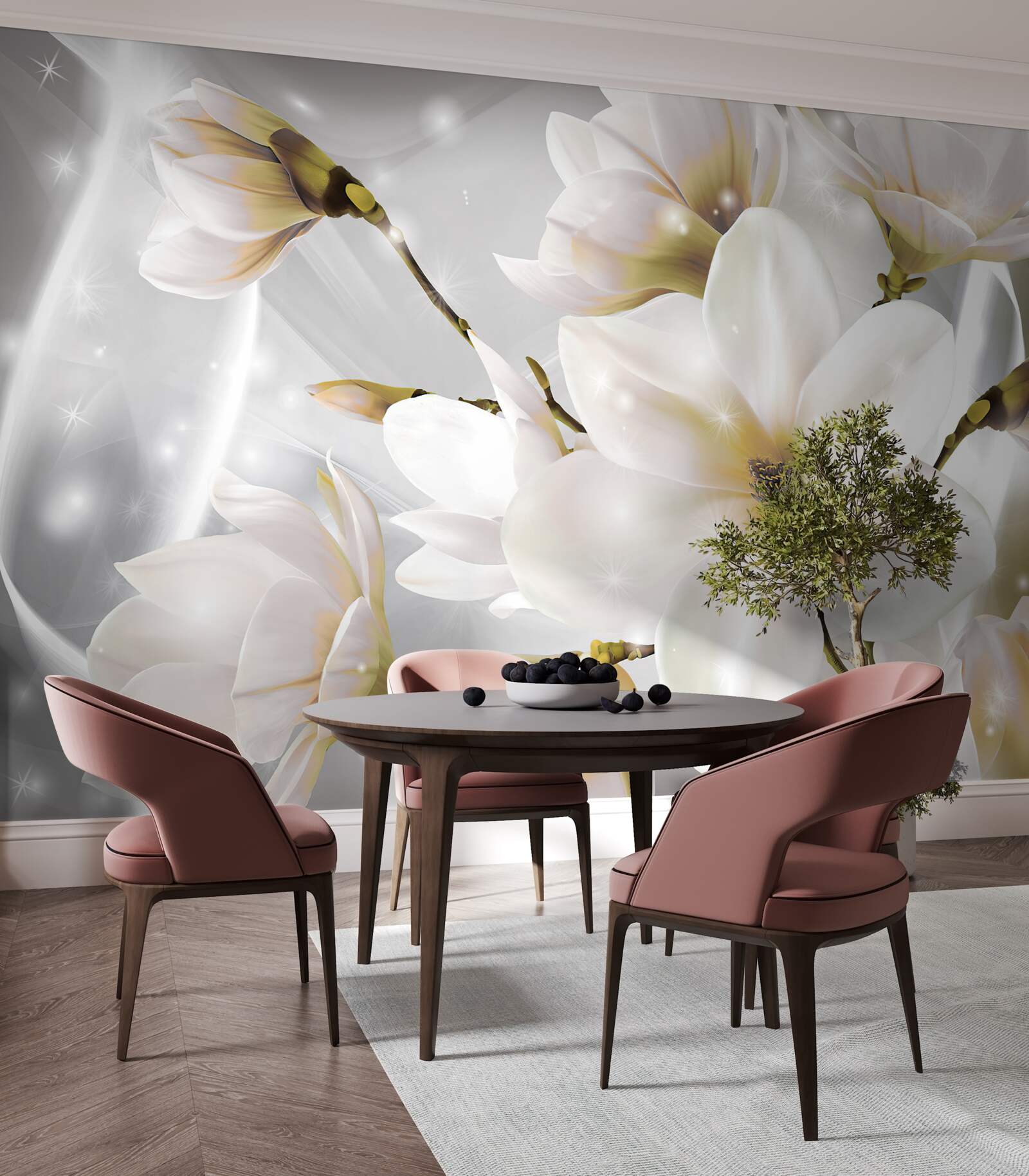 Фотошпалери білі квіти неймовірного розміру