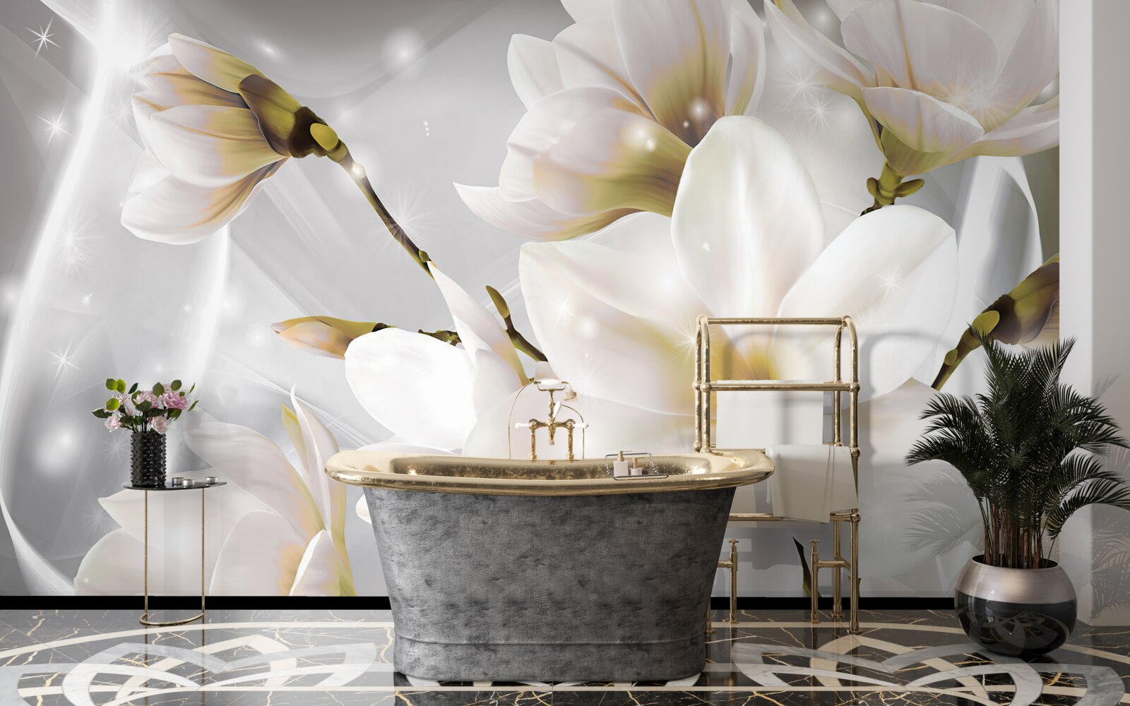 Фотошпалери білі квіти неймовірного розміру