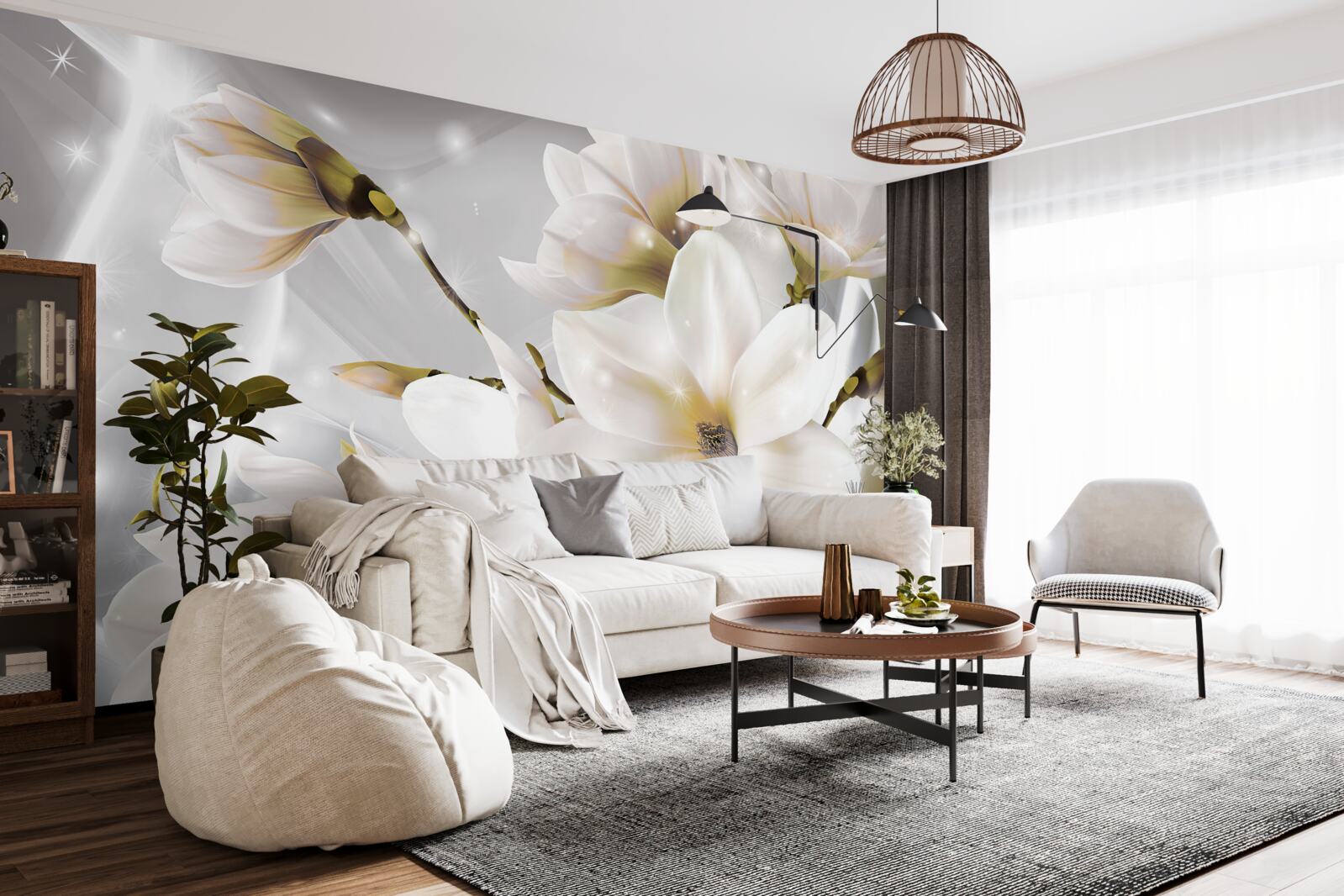 Фотошпалери білі квіти неймовірного розміру