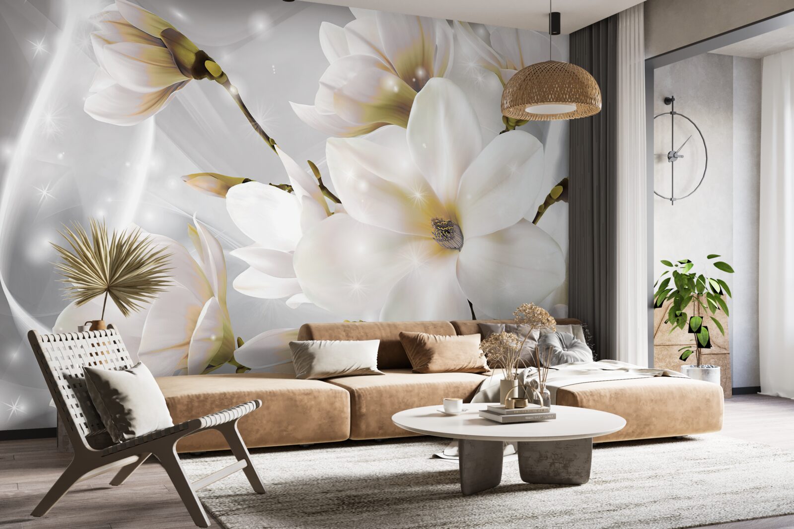 Фотошпалери білі квіти неймовірного розміру