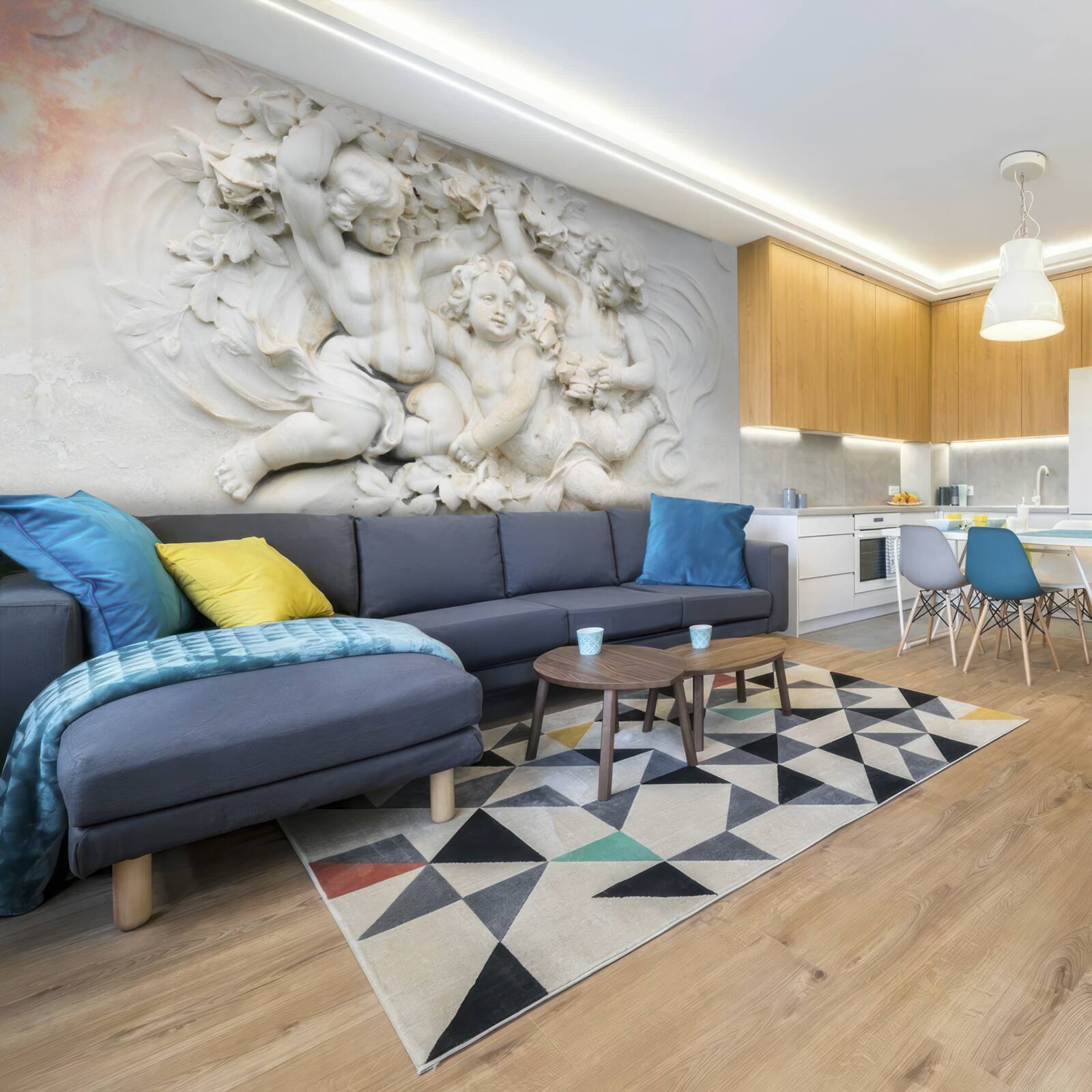 Фотошпалери скульптури ангелів з каменю