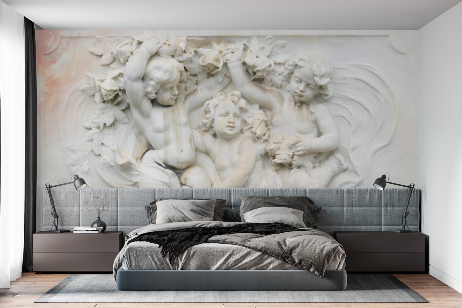 Фотошпалери скульптури ангелів з каменю