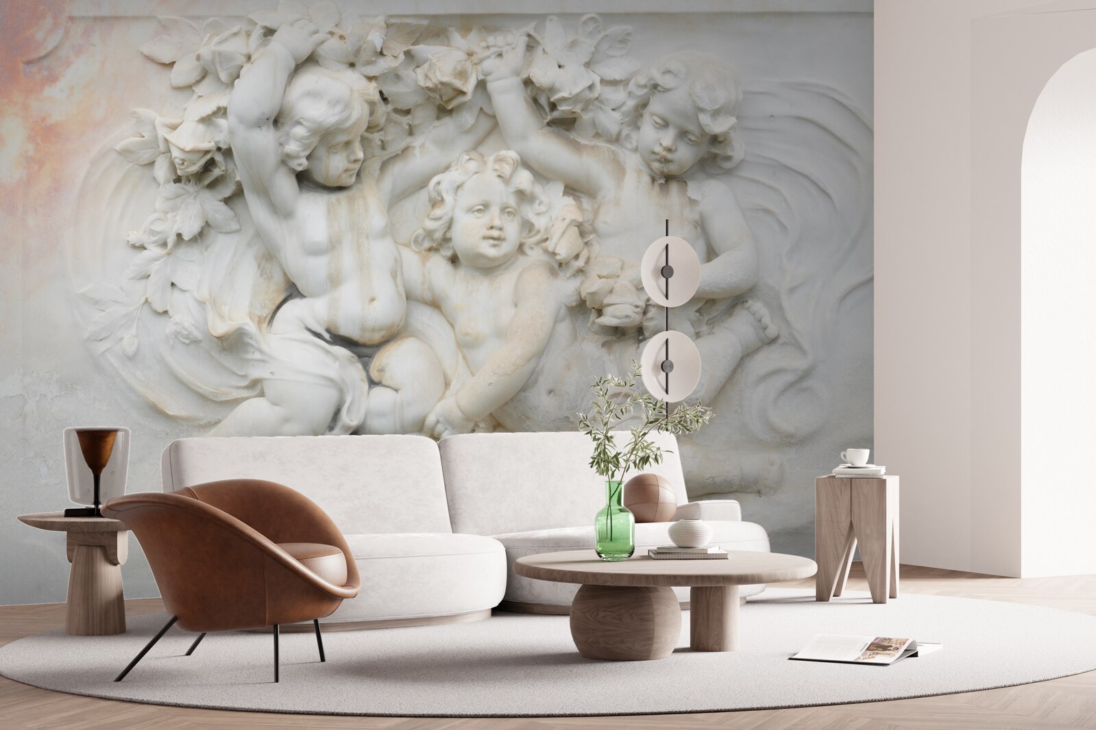 Фотошпалери скульптури ангелів з каменю