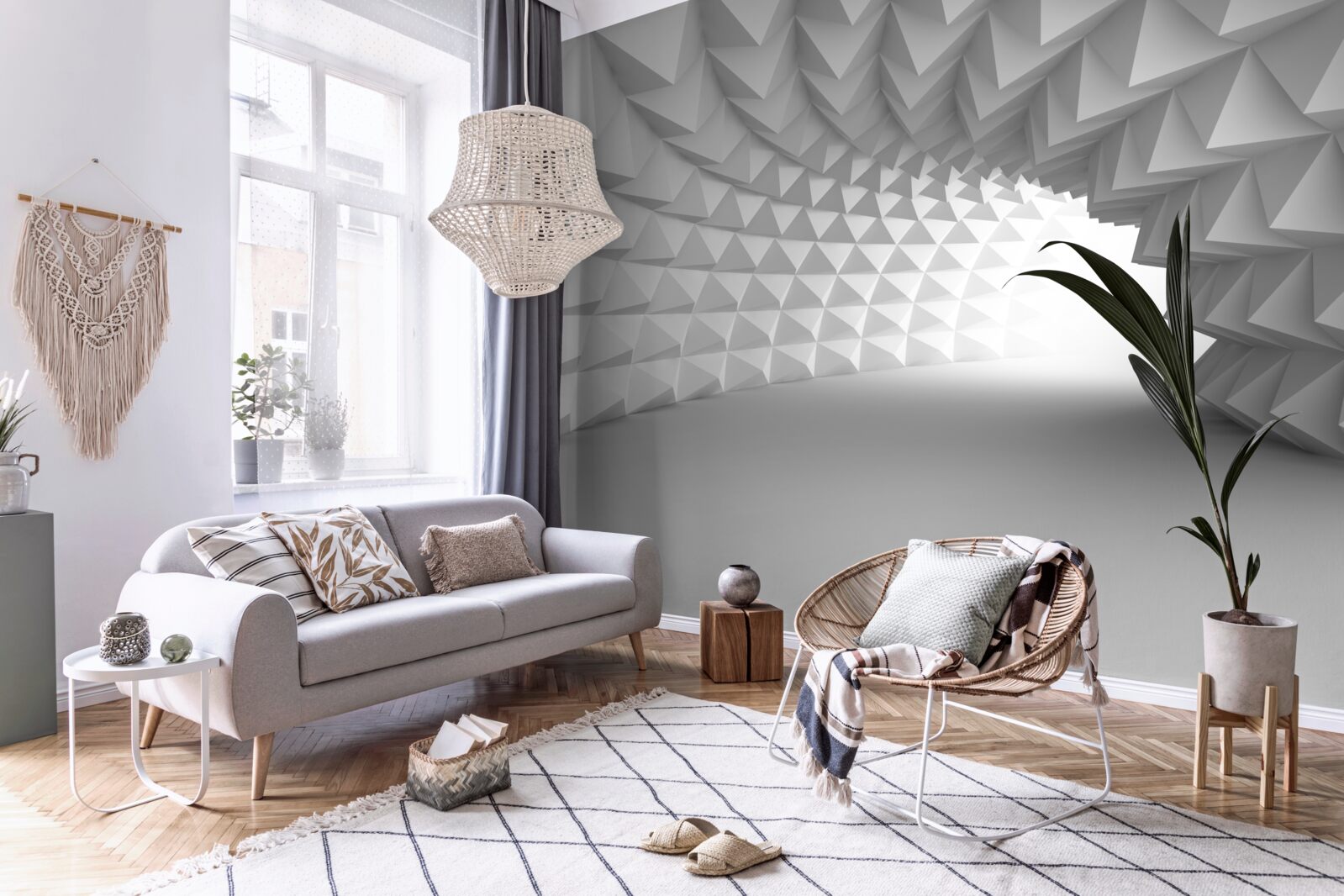 Фотошпалери білий коридор тунелю