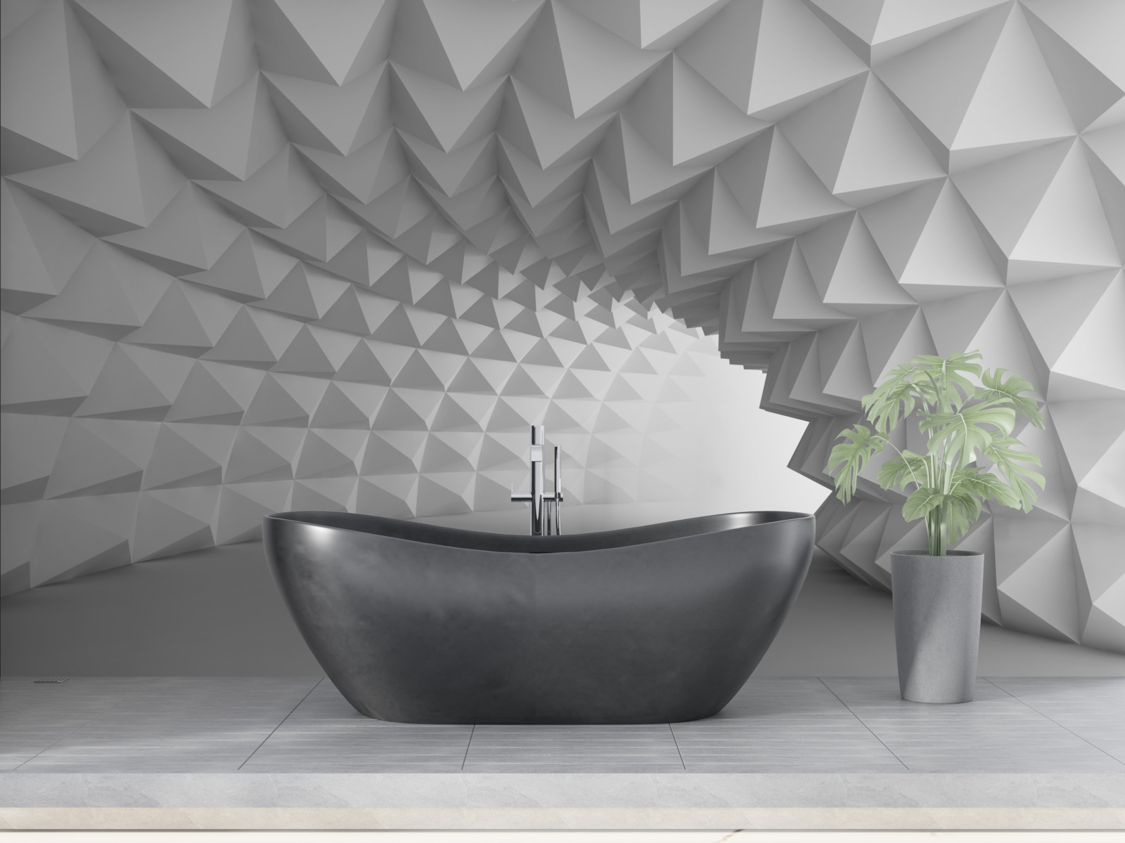 Фотошпалери білий коридор тунелю