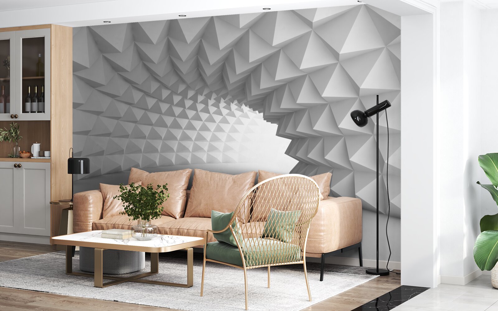 Фотошпалери білий коридор тунелю